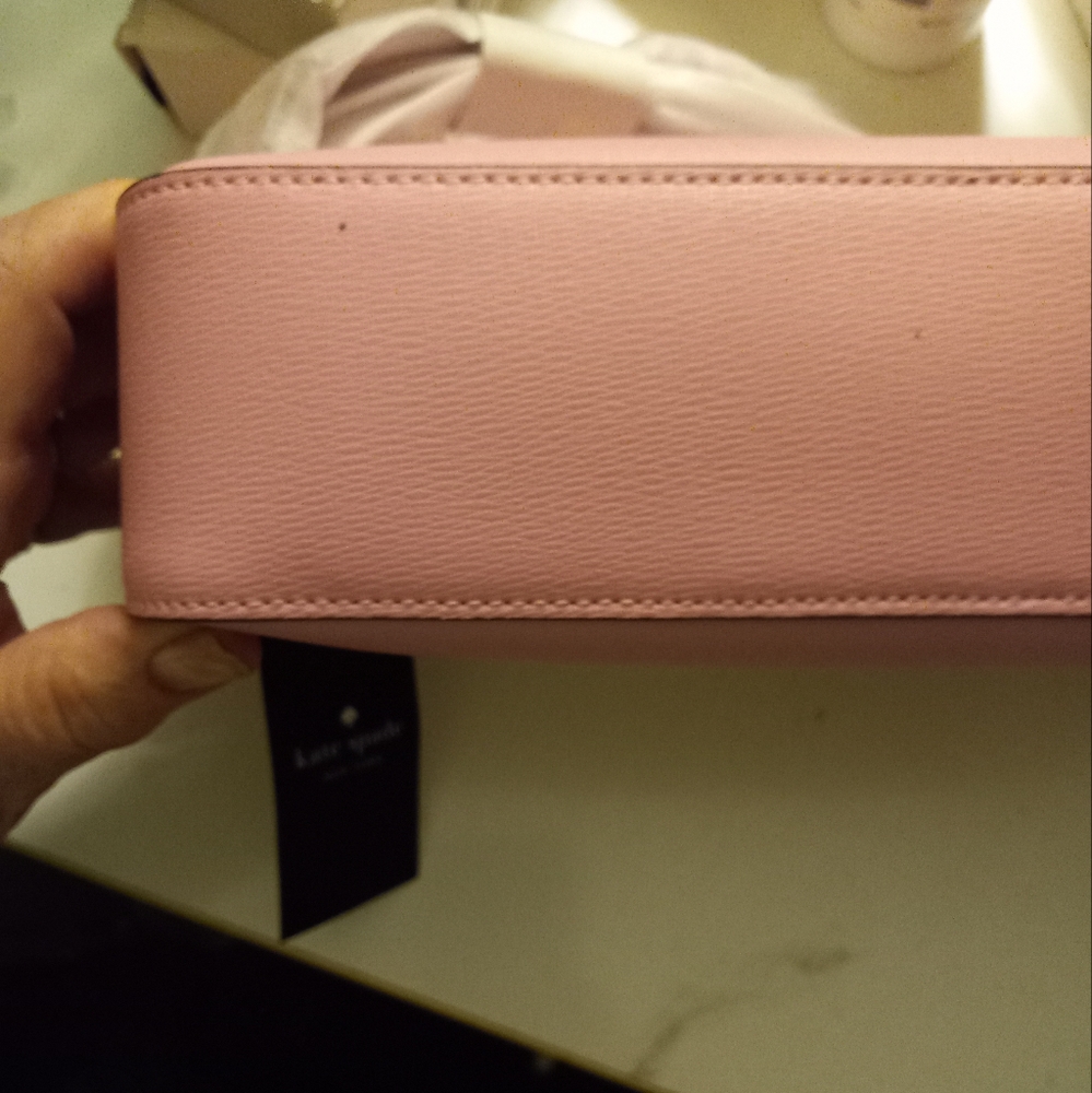 New,with tag Kate Spade pink crossbody soft pvc bag with 24inch length strap. - Picture 4 of 7